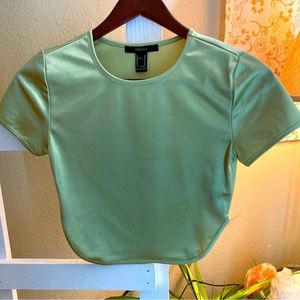 Forever 21 Fairy-Green Cropped T-shirt w/tailored sides